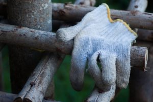 MMJ Recs - Glove on wooden post