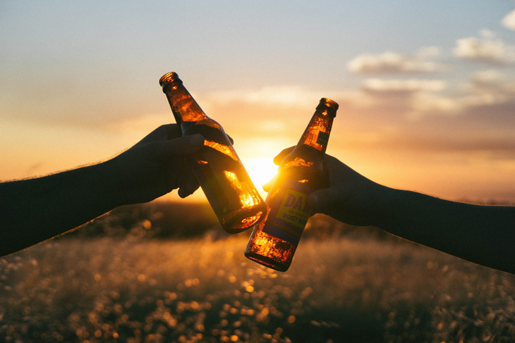 MMJ Recs - Toasting Beers in Sunset