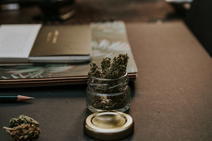 MMJ Recs - marijuana on desk