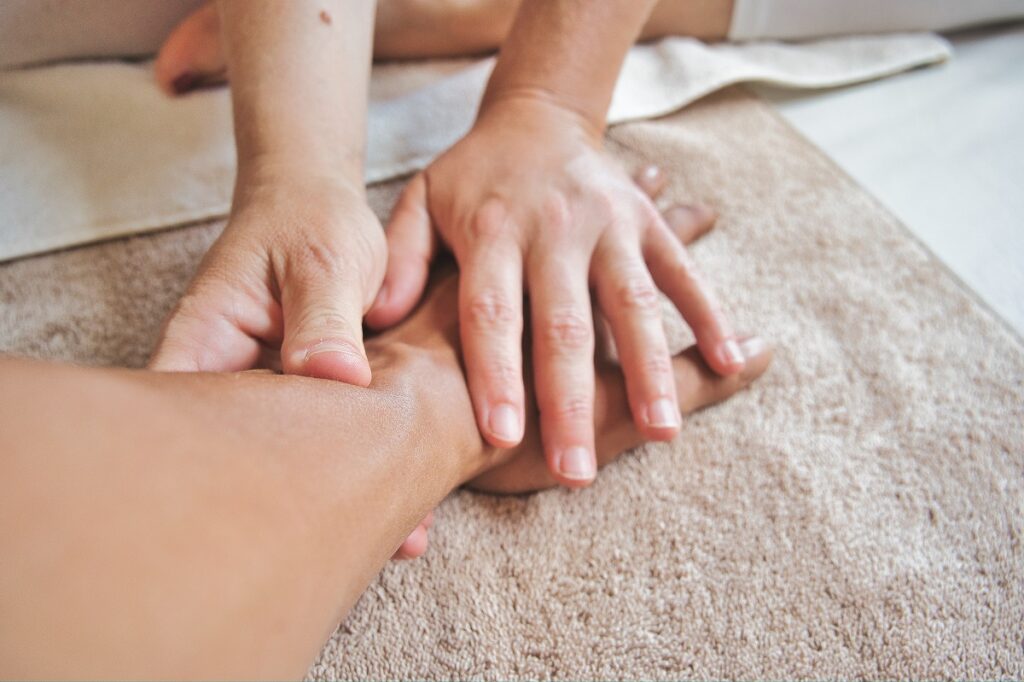 person having joint massage